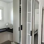 Minimal Grey Pool-front In Apartment