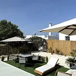 Minimal Grey Pool-front In Apartment