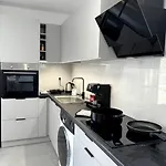 Minimal Grey Pool-front In Apartment