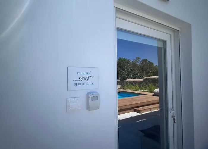 Minimal Grey Pool-front In Lejlighed